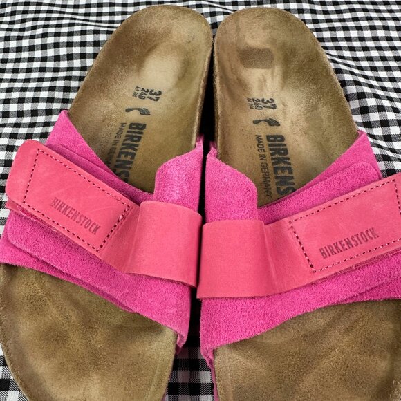 Birkenstock NWOB Oita Suede Leather Pink Slide Sandal Narrow EU 37 / US 6 - Picture 2 of 3